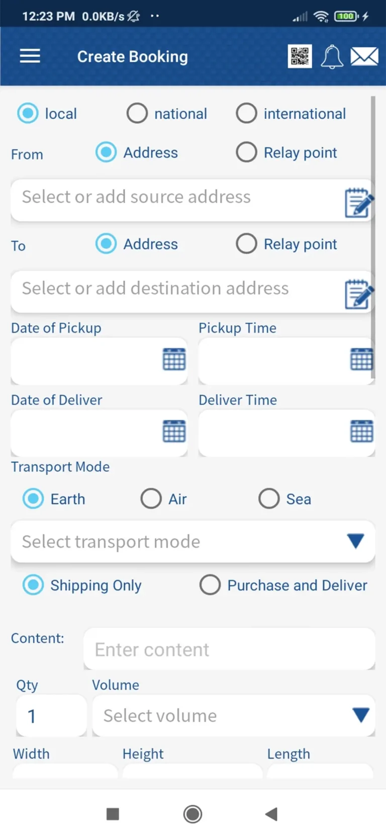 Create Booking