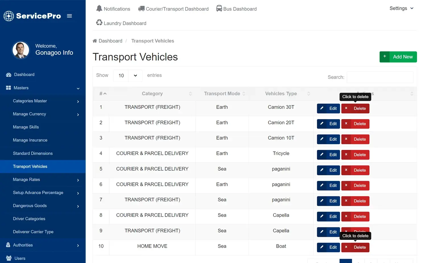 Transport Vehicles