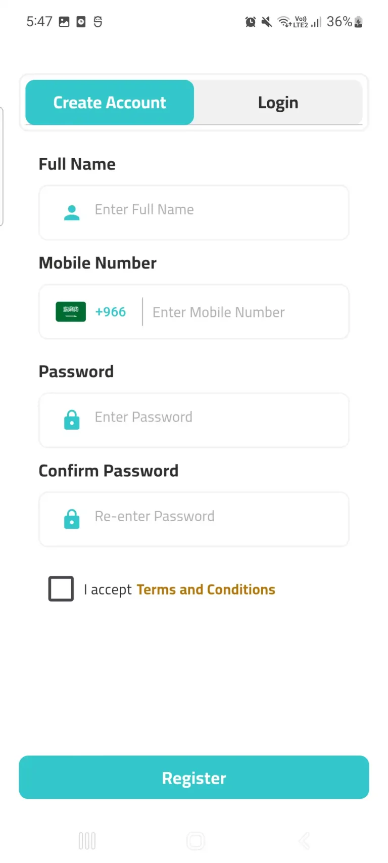 Create Account
