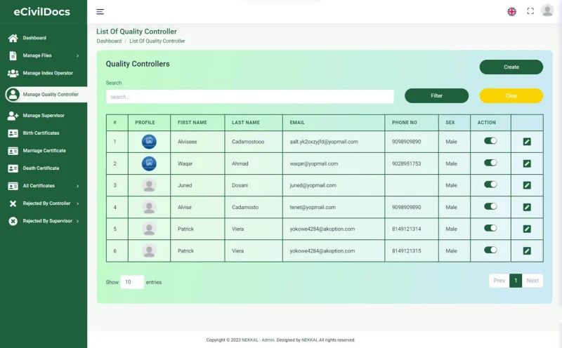 Manage index operator