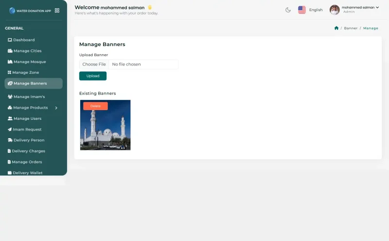 Manage banner