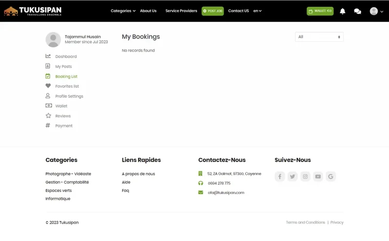 My booking